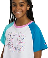 Champion Big Girls Meet and Greet Logo Graphic Colorblocked T-Shirt