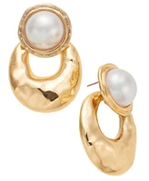 I.n.c. International Concepts Gold-Tone Imitation Pearl Sculptural Drop Earrings, Exclusively at Macy's