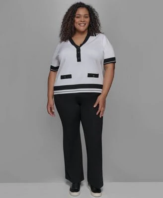 Karl Lagerfeld Paris Plus Size Polo Sweater Bootcut Pants