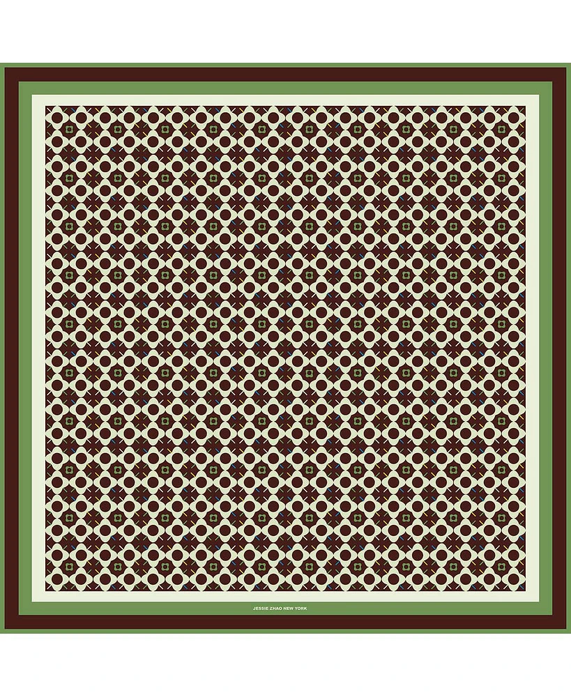 Jessie Zhao New York Double Sided Wool Silk Scarf Of Polka Dot Bloom
