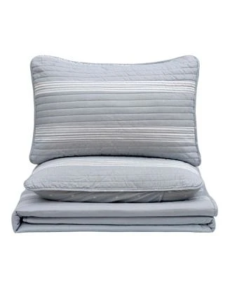 Linery Co. Curtain Stripe Microfiber Quilt Set With Shams