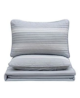 Linery Co. Curtain Stripe Microfiber Quilt Set With Shams