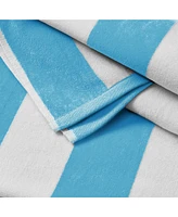 Linery & Co. 100% Cotton Velour Cabana Stripe Oversized Beach Towel