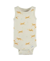 Gerber Baby Neutral Ivory Safari Sleeveless 4-Pack Onesies Bodysuits