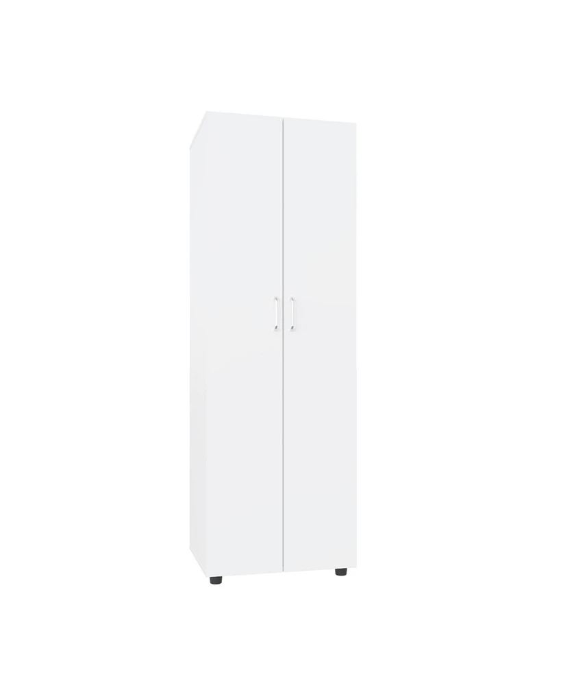 London Armoire, Two Shelves, Rod, Double Door Cabinet Armoire