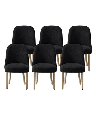 Mid-Century Modern Upholstered Boucle Dining Chair (Set of 6)