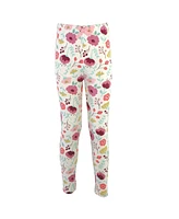 Touched by Nature Big Girls Youth Organic Cotton Leggings 4pk, Botanical, 8 Years