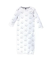 Hudson Baby Baby Boys Hudson Cotton Gowns, Cloud Mobile Blue, Preemie/Newborn