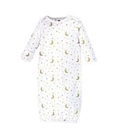 Hudson Baby Baby Boys Hudson Cotton Gowns, Navy Stars & Moon, Preemie/Newborn