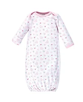 Luvable Friends Baby Girls Cotton Gowns Elephant Hearts, Preemie/Newborn