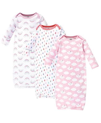Luvable Friends Baby Girls Cotton Gowns Clouds, Preemie/Newborn