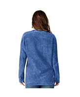 G-iii 4Her by Carl Banks Women's Royal New York Mets Comfy Cord Pullover Sweatshirt