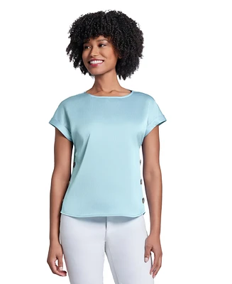 Jones New York Women's Side-Button Short-Sleeve Top