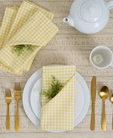 Design Imports Sundress Yellow Gingham Cotton Napkins, Set of 4