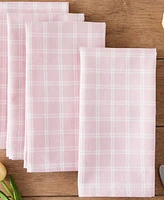 Design Imports Lilac Windowpane Plaid Cotton Napkins, Set of 4