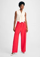 Isaac Mizrahi Women's Wide Leg Pleated Pant
