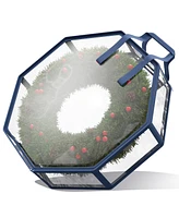 Wreath Storage Container - Clear Christmas Wreath Storage Bag, Dual Zipper and Handles - 30" Premium Wreath Storage Organizer Box - 2 Pack