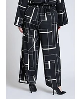 Eloquii Plus Pull On Printed Wide Leg Pant