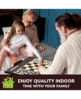 Quokka Giant Connect Game 4-in-1 Superset - Brown Four in a Row - Wooden Jumbo for Adults