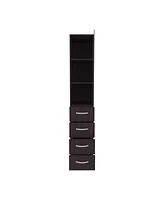 Magna Linen Cabinet, Three Shelves, Four Drawers, Black