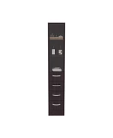Magna Linen Cabinet, Three Shelves, Four Drawers, Black