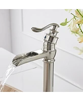 Waterfall Single Hole Single-Handle Vessel Bathroom Faucet