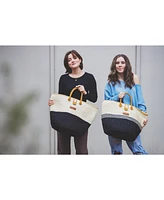 Balance Tri Stripes Handwoven Sisal Basket Tote Bag