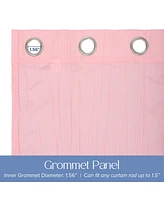 Grommet Broomstick Crush Curtains Pair, 38"X63"