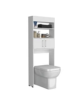 Atlas Over The Toilet Cabinet with Two Shelves and Double Door, White