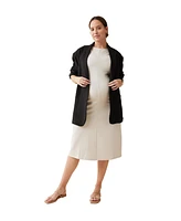 Ingrid + Isabel Maternity Modern Muse Midi Dress Stone L