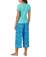 Cuddl Duds Women's Printed Cropped Pajama Set