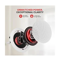 Pyle PDIC51RD 5.25" In-Wall/In-Ceiling 2-Way Stereo Speakers - Flush Mount, White, Pair