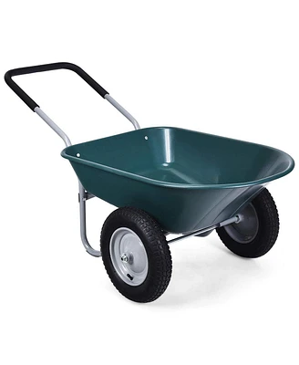 2 Tire Wheelbarrow Garden Cart Heavy-duty Dolly Utility Cart