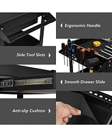 3-Tray Tool Cart with Drawer and 4 Universal Wheels