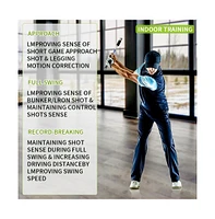 Wosofe Golf Swing Trainer Automatic Spring Retraction Anti-Slip Grip Speed Weight Configuration Accessories Aid Correction Strength Grip Sound Rhythm