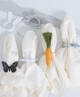 Design Imports Silver Rabbit Napkin Ring, Set of 4
