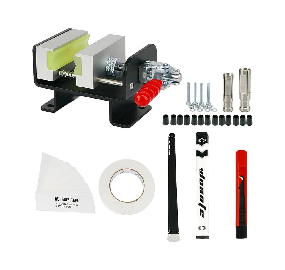 Wosofe Golf Club Regrip Vise Tool Golf Club Gripping Station Quick Shaft Clamp Grip replacement tool package Rubber Non-Slip Manual Handle Easy to Ins