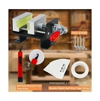 Wosofe Golf Club Regrip Vise Tool Golf Club Gripping Station Quick Shaft Clamp Grip replacement tool package Rubber Non-Slip Manual Handle Easy to Ins