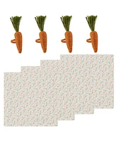 Design Imports Spring Blossom Printed Napkin Carrot Napkin Rings, Set of 8