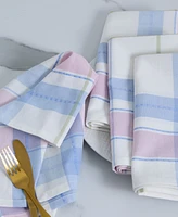 Design Imports Oh Hoppy Day Plaid Cotton Napkins, Set of 4