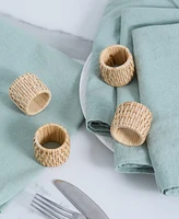 Design Imports Rattan Napkin Ring, Set of 4