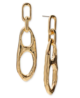 Style & Co Gold-Tone Hammered Link Linear Drop Earrings, Exclusively at Macy's