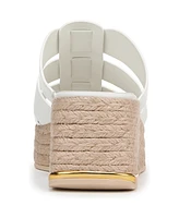 Franco Sarto Women's Tevin Open Square Toe Espadrille Slide Platform Sandals