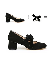 Alterre Women's Black Suede Marie Customizable Pumps