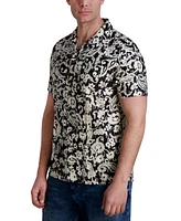 Karl Lagerfeld Paris Men's Regular-Fit Paisley Button-Down Camp Shirt
