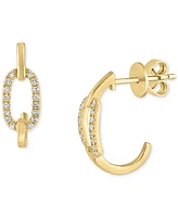 Lali Jewels Diamond Link Small Hoop Earrings (1/6 ct. t.w.) in 14k Gold
