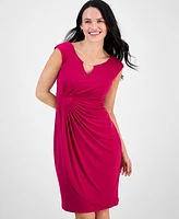 Connected Petite Cap Sleeve Side Tab Dress