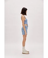 Pcfg Women's High Waist Denim Shorts