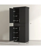 Homcom Kitchen Pantry with Doors and Drawer