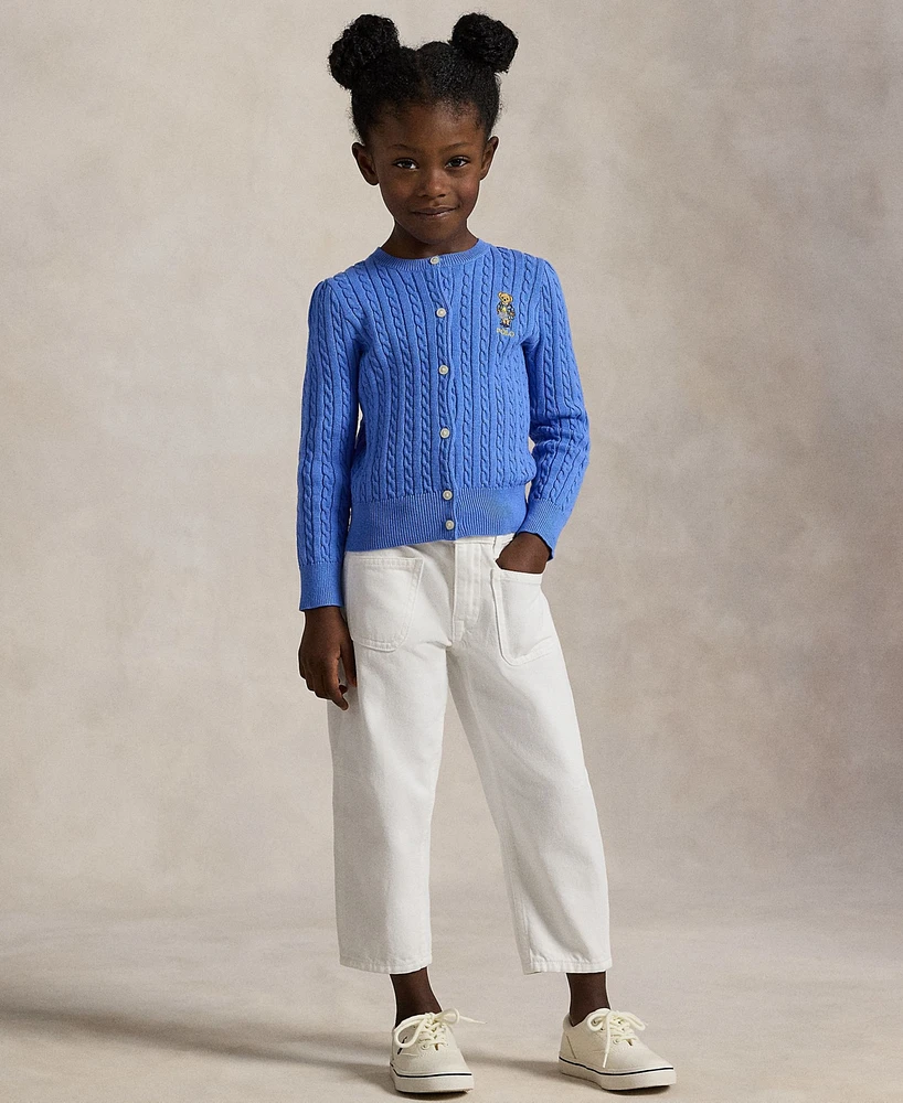 Polo Ralph Lauren Toddler and Little Girls Bear Mini-Cable Cotton Cardigan